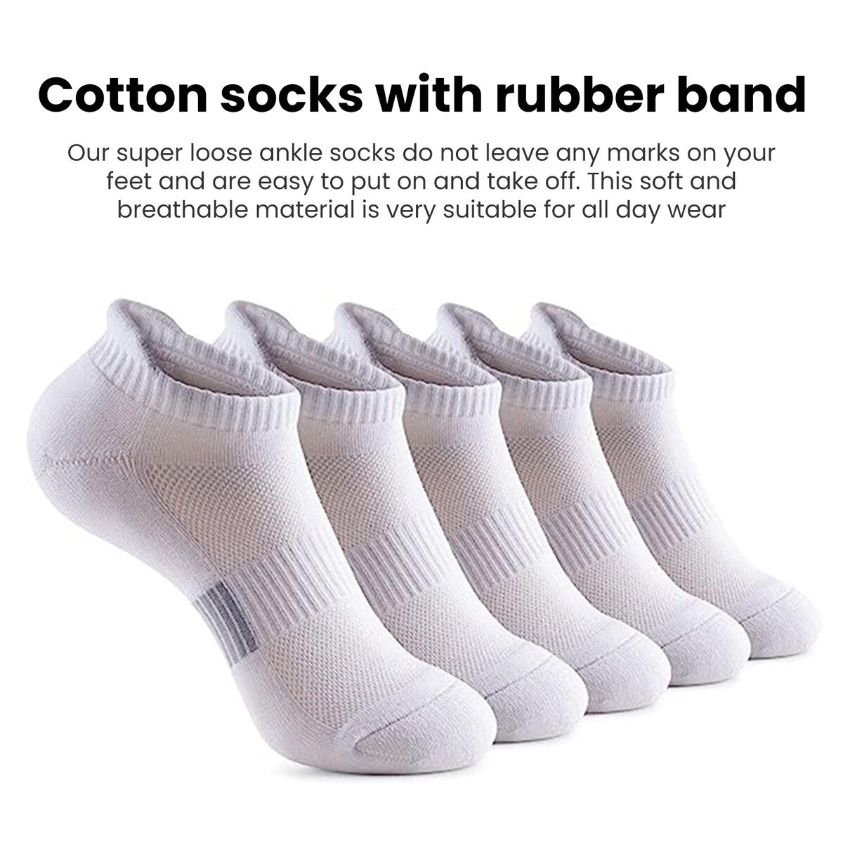 5 Pairs Ankle Socks Wear Resistant Elastic Breathable MoistureWicking Washable NonFading Running Athletic Socks