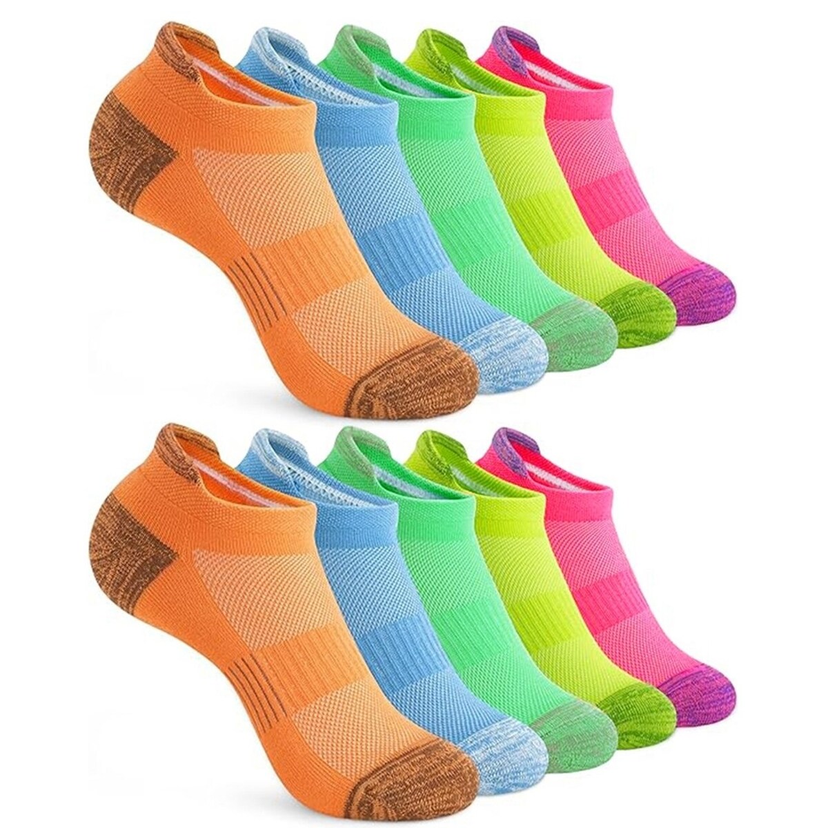 5 Pairs Ankle Socks Wear Resistant Elastic Breathable MoistureWicking Washable NonFading Running Athletic Socks