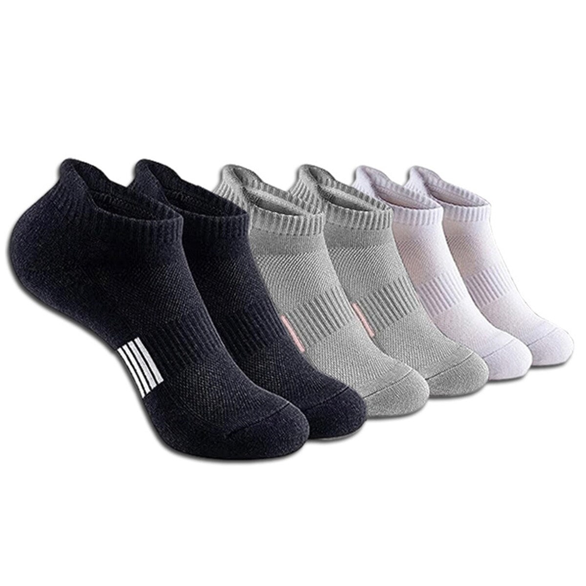5 Pairs Ankle Socks Wear Resistant Elastic Breathable MoistureWicking Washable NonFading Running Athletic Socks