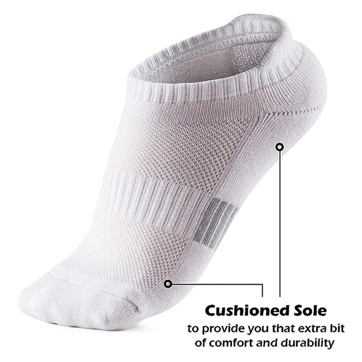 5 Pairs Ankle Socks Wear Resistant Elastic Breathable MoistureWicking Washable NonFading Running Athletic Socks