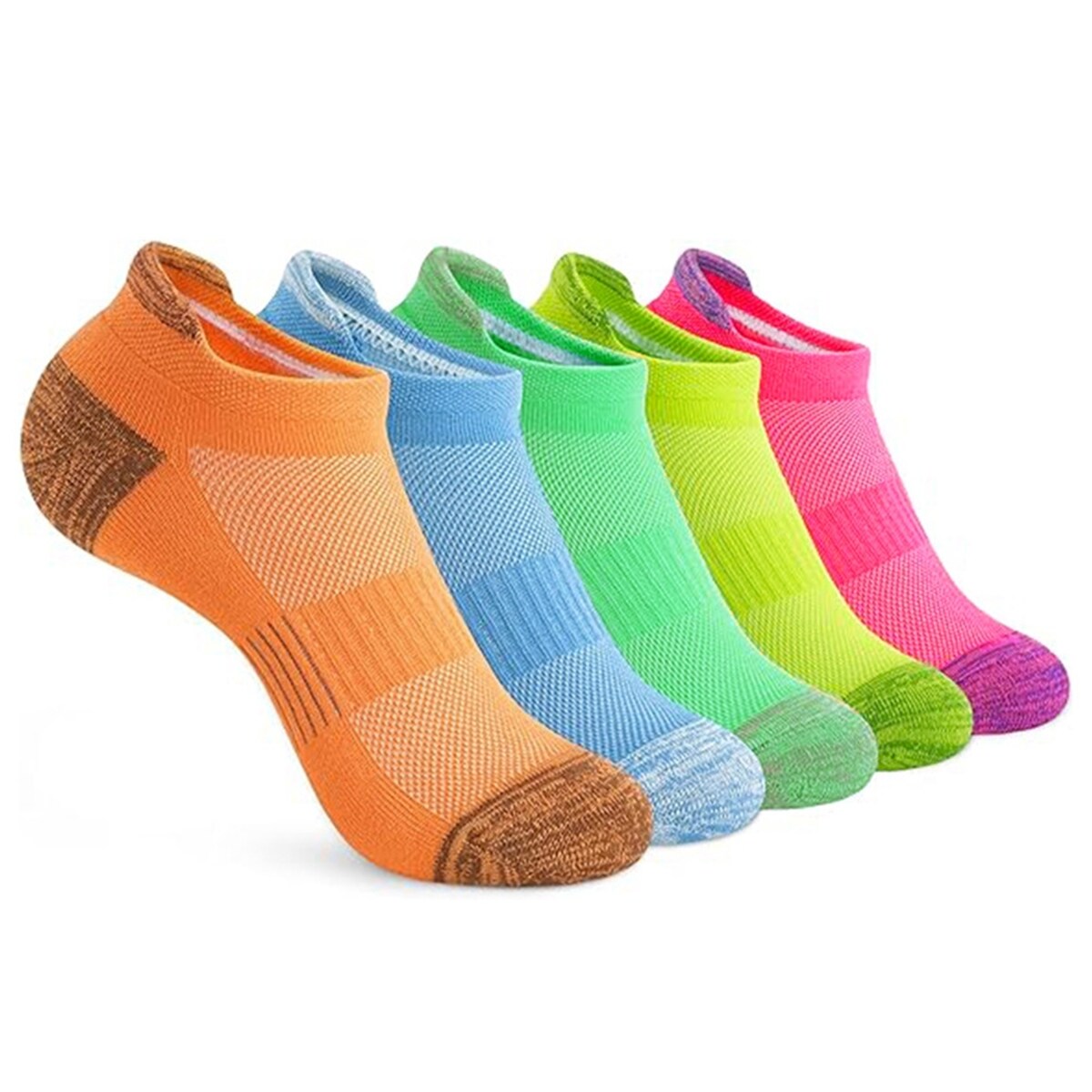 5 Pairs Ankle Socks Wear Resistant Elastic Breathable MoistureWicking Washable NonFading Running Athletic Socks