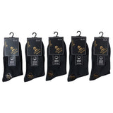 5 Pairs MidTube Thick High Elasticity Men Socks Autumn Winter Solid Color Business Socks