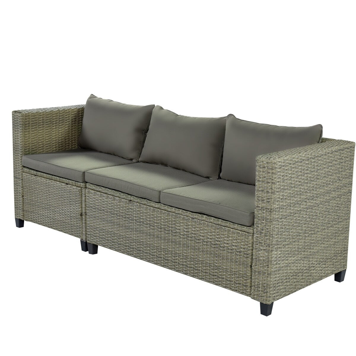 5 Piece Conversation Rattan Sectional Sofa