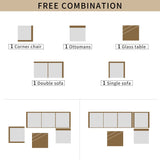 5 Piece Conversation Rattan Sectional Sofa