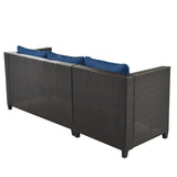 5 Piece Conversation Rattan Sectional Sofa