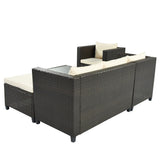 5 Piece Conversation Rattan Sectional Sofa