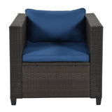 5 Piece Conversation Rattan Sectional Sofa