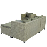5 Piece Conversation Rattan Sectional Sofa