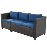 5 Piece Conversation Rattan Sectional Sofa