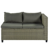 5 Piece Conversation Rattan Sectional Sofa