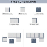 5 Piece Conversation Rattan Sectional Sofa