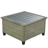 5 Piece Conversation Set Wicker Rattan Sectional Sofa with Seat Cushions