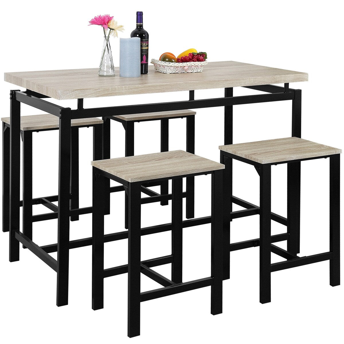 5 Piece Counter Height Dining Setwith 4 Chairs
