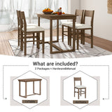 5-Piece Farmhouse Counter Height Dining Table Set with 1 Rectangular Dining Table and 4 Dining Chairs for Small Places