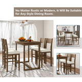 5-Piece Farmhouse Counter Height Dining Table Set with 1 Rectangular Dining Table and 4 Dining Chairs for Small Places