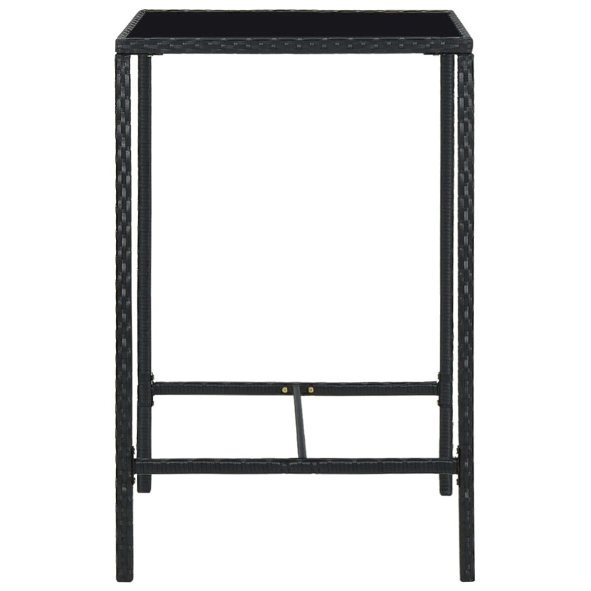 5 Piece Garden Bar Set with Cushions Poly Rattan Black