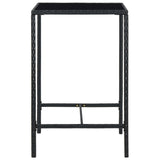 5 Piece Garden Bar Set with Cushions Poly Rattan Black