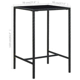 5 Piece Garden Bar Set with Cushions Poly Rattan Black