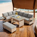 5-Piece L-Shaped Patio Rattan Sofa Set, Garden Furniture with Extendable Side Tables