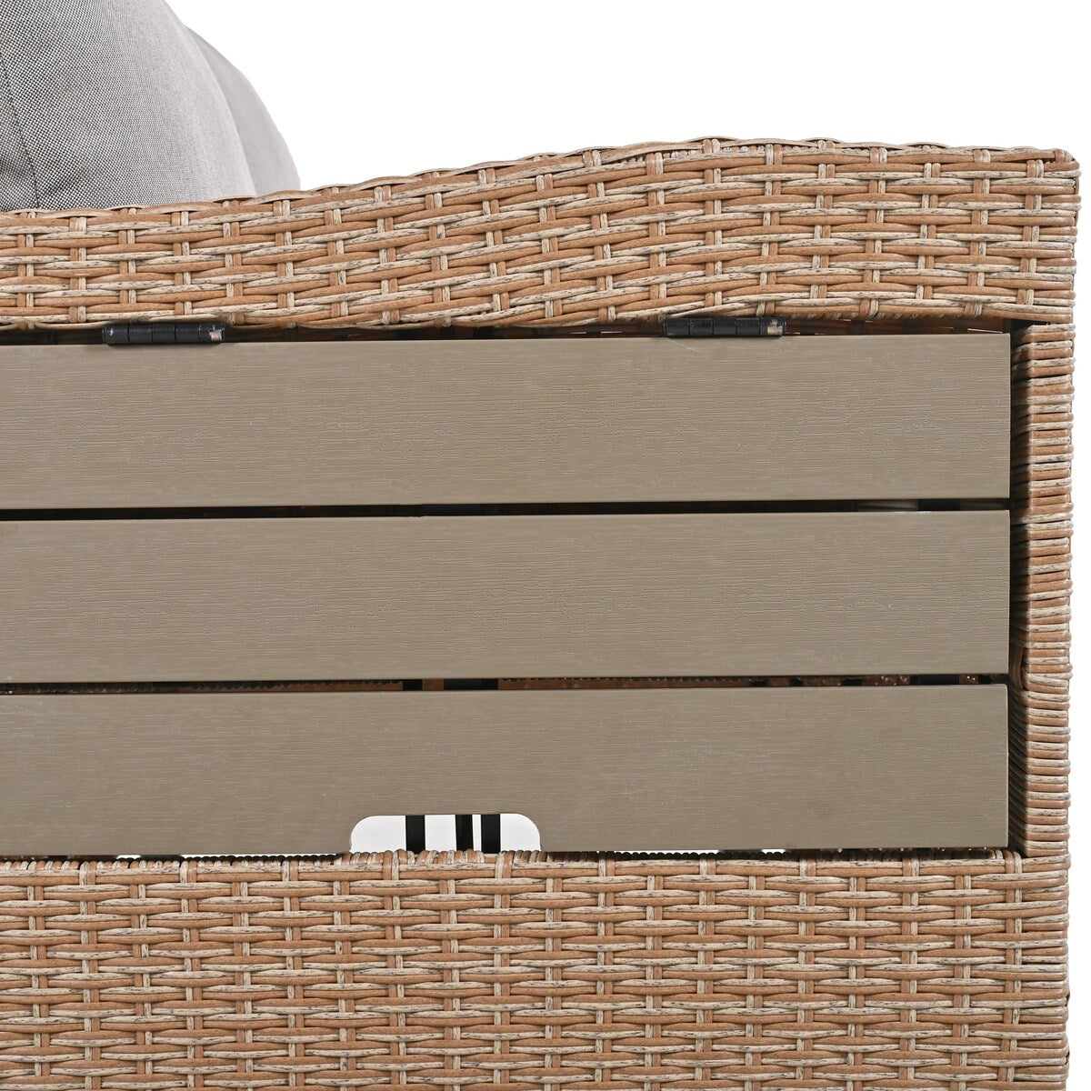 5-Piece L-Shaped Patio Rattan Sofa Set, Garden Furniture with Extendable Side Tables