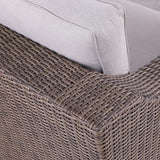 5-Piece Manhattan Rustic Wicker Seating Set with Tempered Glass
