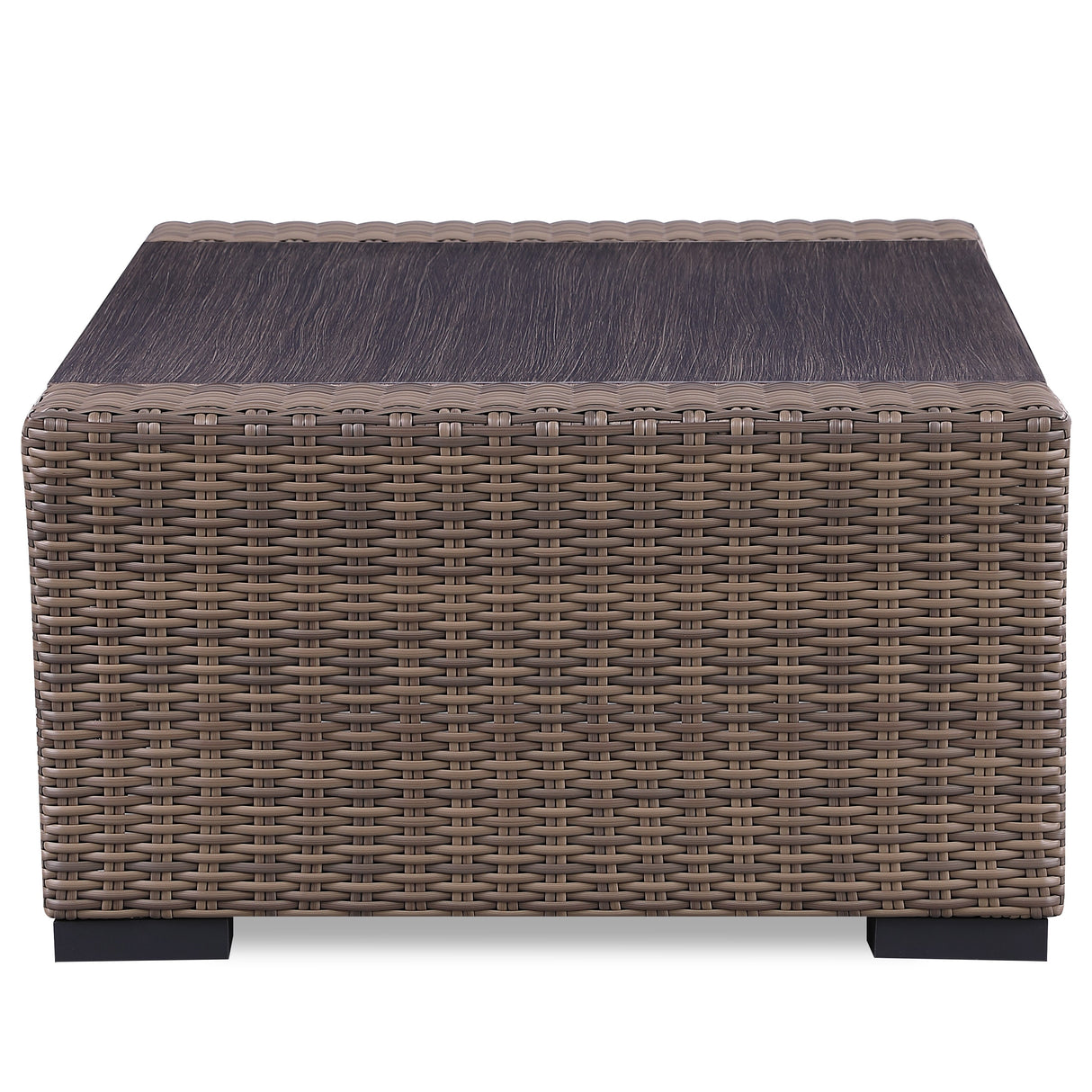 5-Piece Manhattan Rustic Wicker Seating Set with Tempered Glass