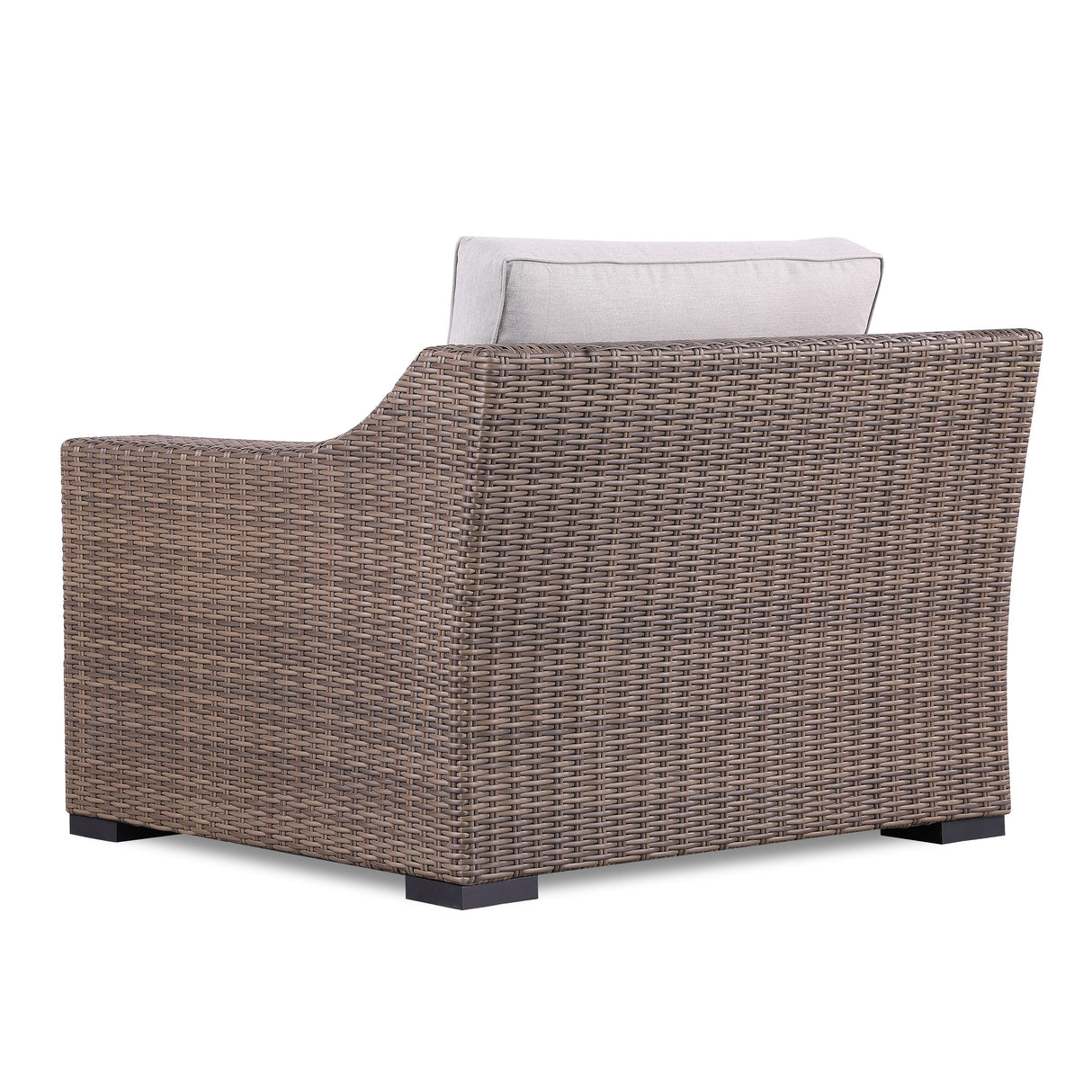 5-Piece Manhattan Rustic Wicker Seating Set with Tempered Glass