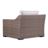 5-Piece Manhattan Rustic Wicker Seating Set with Tempered Glass