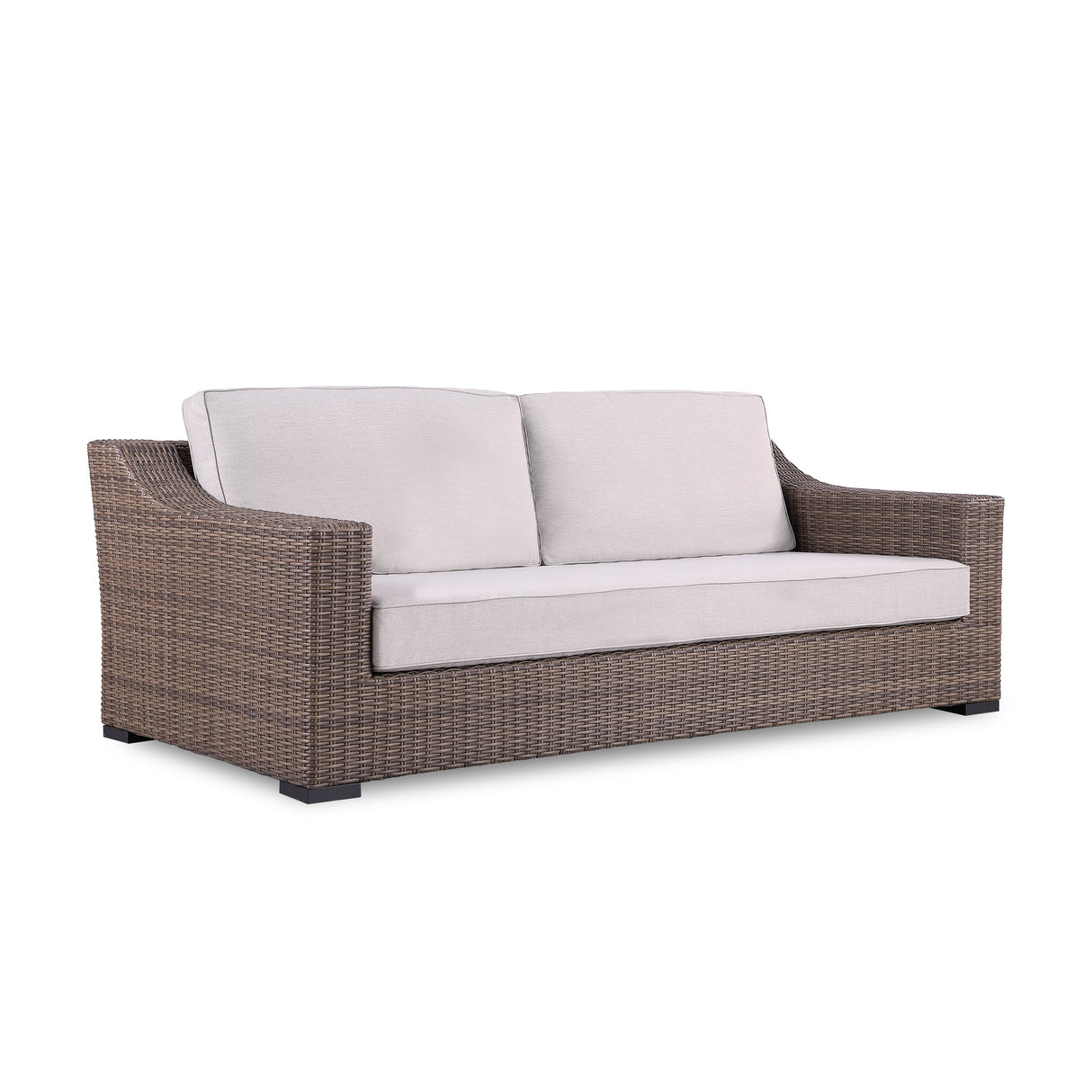 5-Piece Manhattan Rustic Wicker Seating Set with Tempered Glass