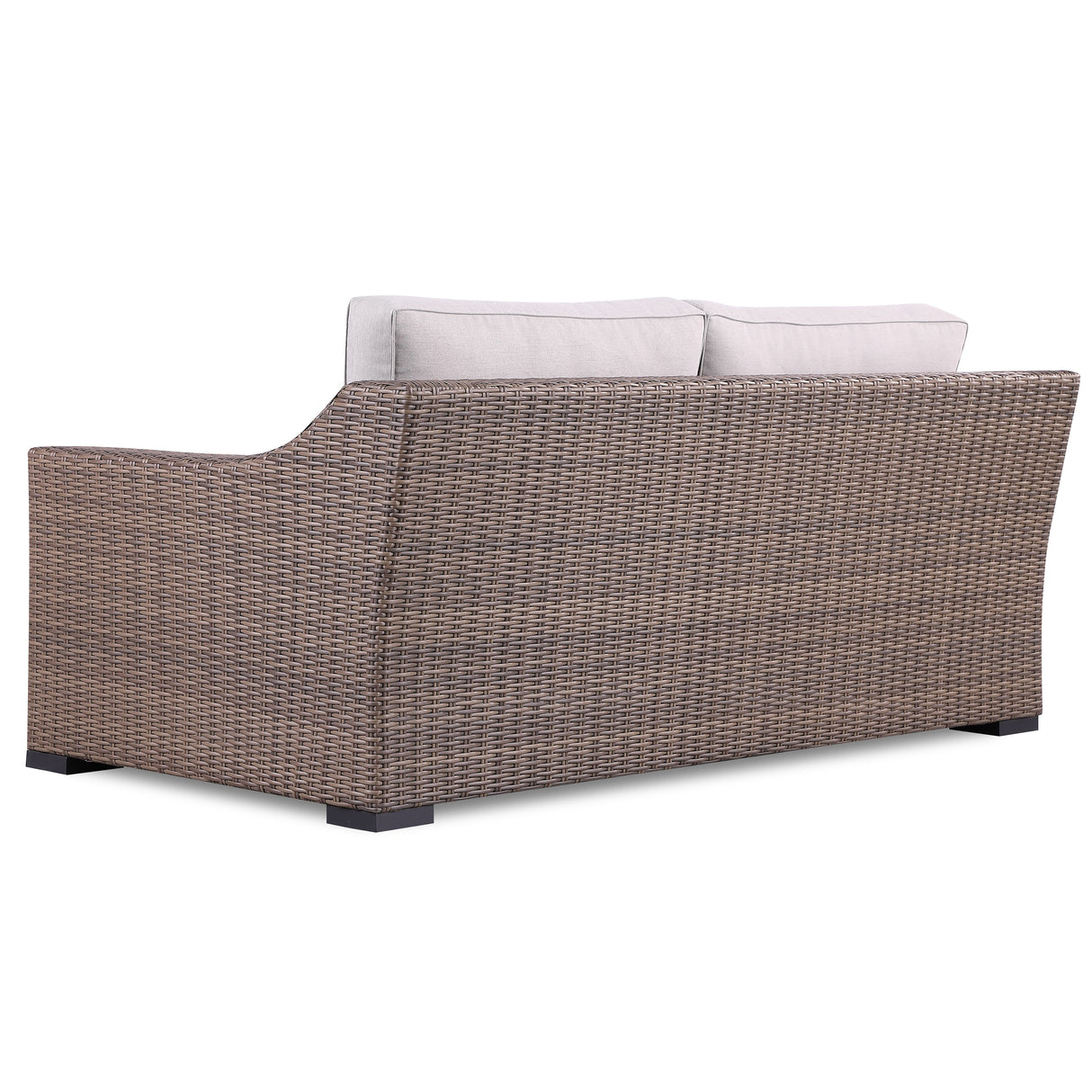 5-Piece Manhattan Rustic Wicker Seating Set with Tempered Glass