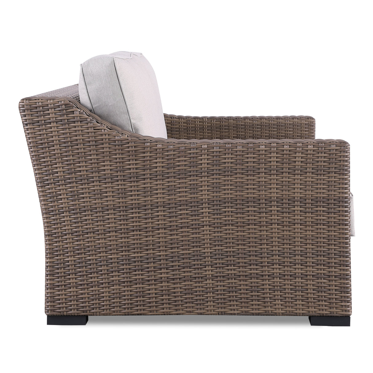 5-Piece Manhattan Rustic Wicker Seating Set with Tempered Glass