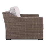 5-Piece Manhattan Rustic Wicker Seating Set with Tempered Glass