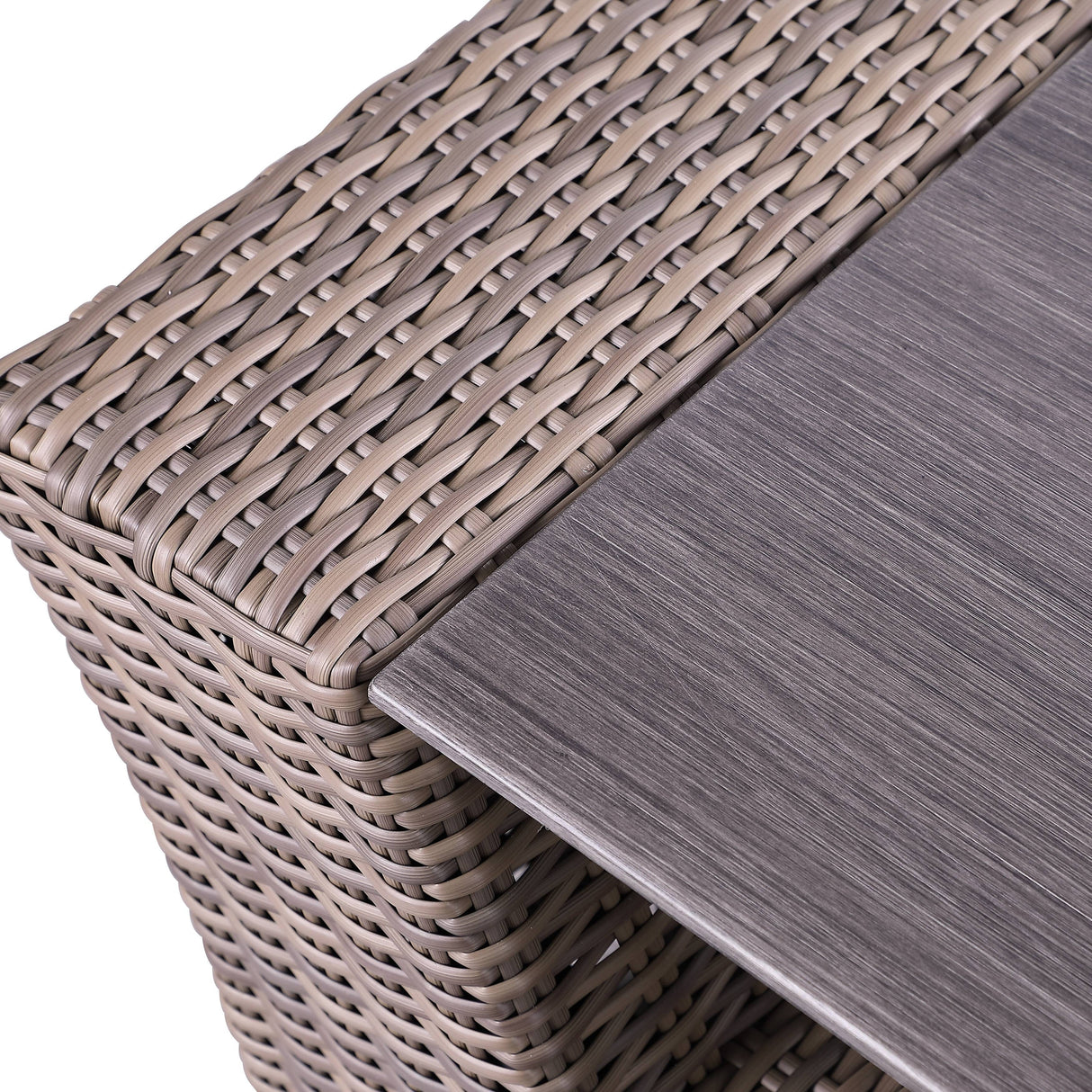 5-Piece Manhattan Rustic Wicker Seating Set with Tempered Glass