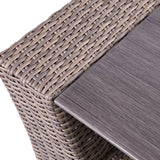5-Piece Manhattan Rustic Wicker Seating Set with Tempered Glass