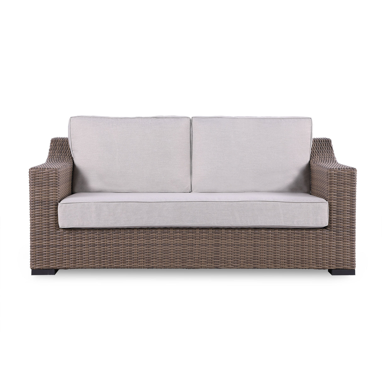 5-Piece Manhattan Rustic Wicker Seating Set with Tempered Glass