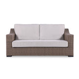 5-Piece Manhattan Rustic Wicker Seating Set with Tempered Glass