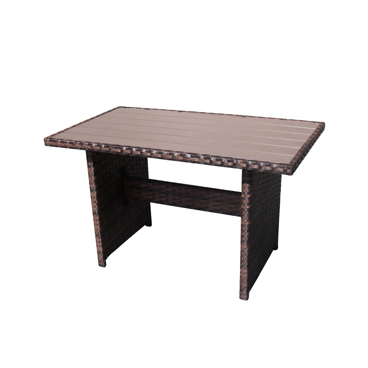 5-Piece Mini PE Rattan Outdoor Set with Coffee Table & Fabric Padding