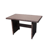 5-Piece Mini PE Rattan Outdoor Set with Coffee Table & Fabric Padding