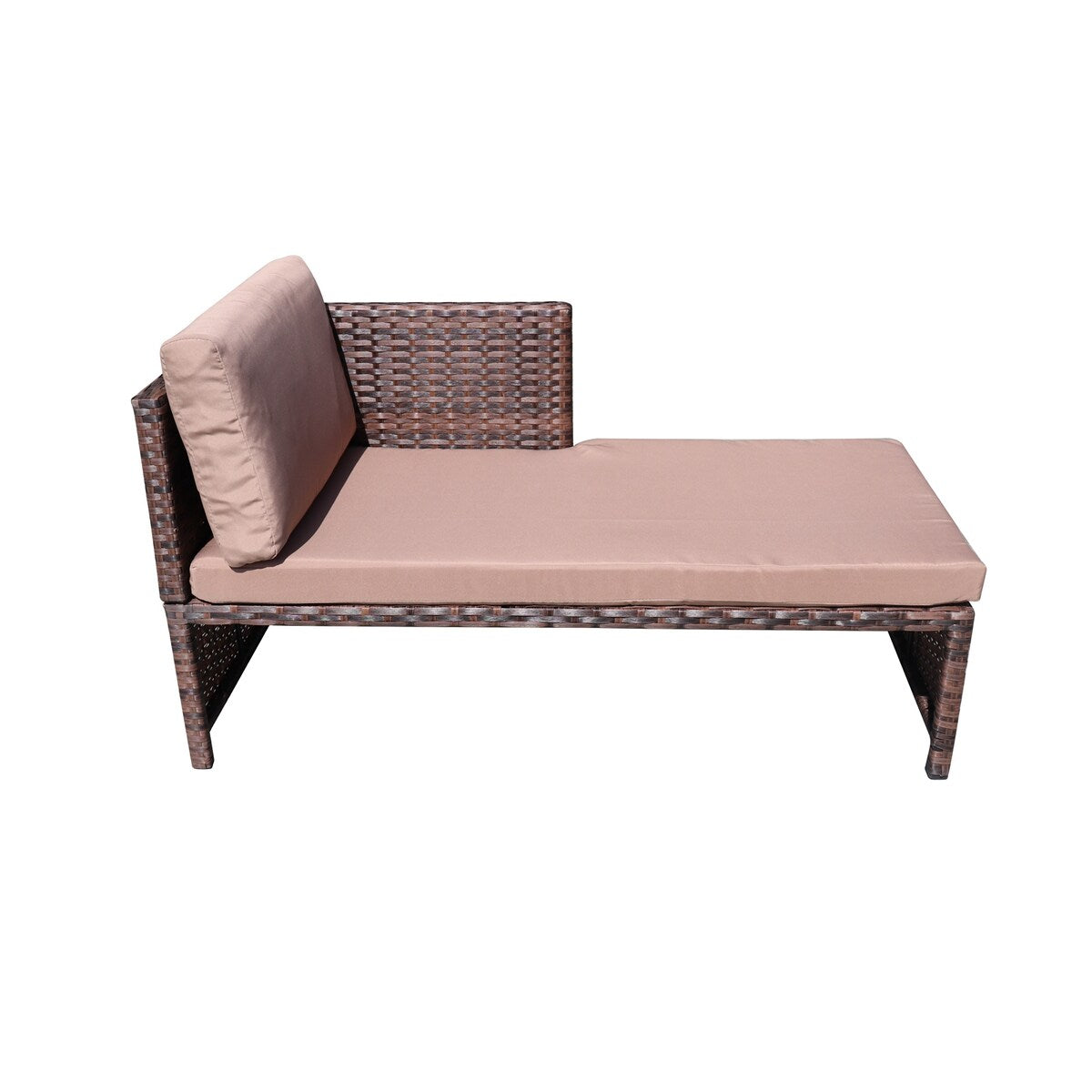 5-Piece Mini PE Rattan Outdoor Set with Coffee Table & Fabric Padding