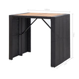 5 Piece Outdoor Bar Set Poly Rattan and Acacia Wood Black
