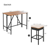 5-Piece Outdoor Bar Set with Foldable Tabletop and Cushions