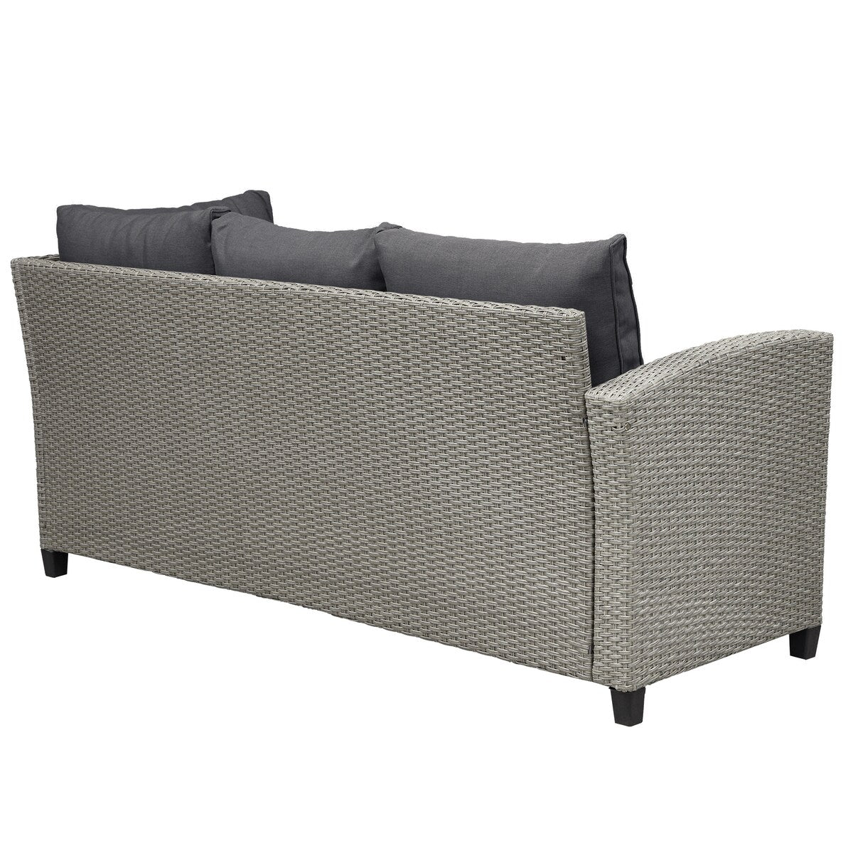 5 Piece Outdoor Left-Hand Facing Conversation Set w/ Ottoman & Pillows