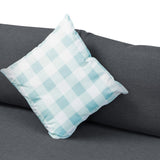 5 Piece Outdoor Left-Hand Facing Conversation Set w/ Ottoman & Pillows