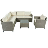 5 Piece Outdoor Patio Conversation Chair Sofa Set