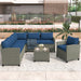 5 Piece Outdoor Patio Conversation Chair Sofa Set