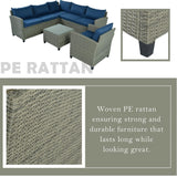 5 Piece Outdoor Patio Conversation Chair Sofa Set