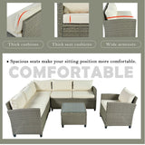 5 Piece Outdoor Patio Conversation Chair Sofa Set