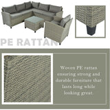 5 Piece Outdoor Patio Conversation Chair Sofa Set