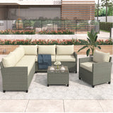 5 Piece Outdoor Patio Conversation Chair Sofa Set
