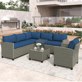 5 Piece Outdoor Patio Conversation Chair Sofa Set